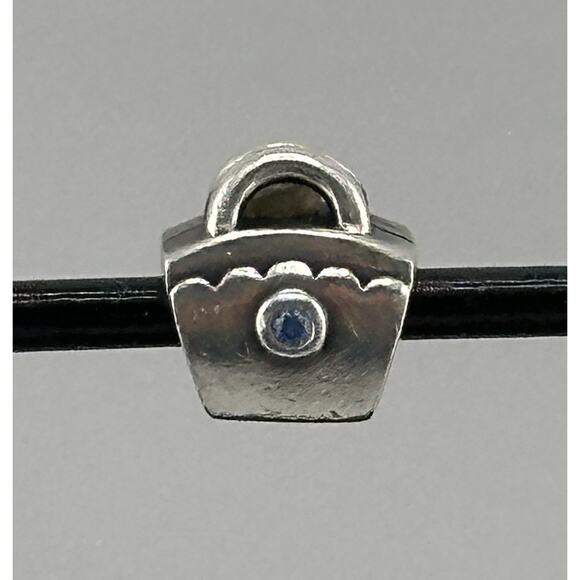 Pandora Silver Blue CZ Purse Baby Bag 790473CZB ALE 925 Retired - Picture 1 of 4